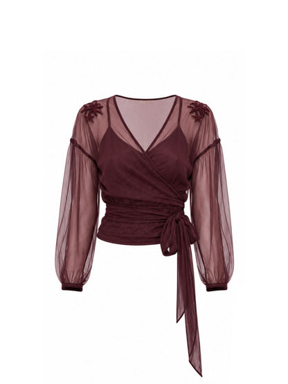 Blusa de tul marrón